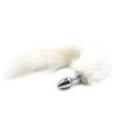 Plug anale con coda long fox tail bianca