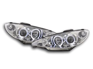 2 X FK - ΜΠΡΟΣΤΙΝΑ ΦΑΝΑΡΙΑ ΣΕΤ  - headlight Peugeot 206 type S16 99- Yr. 02-05 chrome