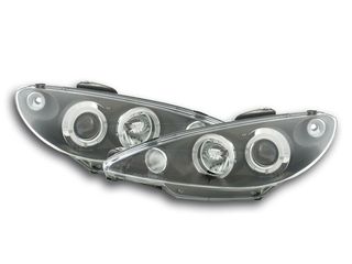 2 X FK - ΜΠΡΟΣΤΙΝΑ ΦΑΝΑΡΙΑ ΣΕΤ  - Angel Eyes headlights Peugeot 206 Yr. 98-03 black