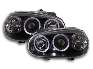 2 X FK - ΜΠΡΟΣΤΙΝΑ ΦΑΝΑΡΙΑ ΣΕΤ  - Angel Eyes headlights VW Golf 4 type 1J Yr. 98-03 black