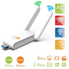 USB WiFi Αντάπτορας Ασύρματου Δικτύου Διπλής Ζώνης 1200Mbps QUAV03