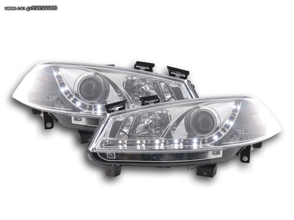 2 X FK - ΜΠΡΟΣΤΙΝΑ ΦΑΝΑΡΙΑ ΣΕΤ  - Daylight headlight Renault Megane 2 3/5-door. Yr. 03-06 chrome