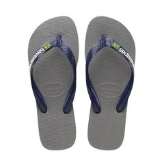 Havaianas Aνδρικές σαγιονάρες Brasil Logo Γκρι Μπλε 4110850-7671