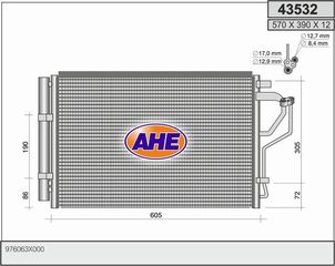 43532 – AHE, Συμπυκνωτής HYUNDAI i30 11-16