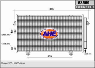 53569 – AHE, Συμπυκνωτής TOYOTA RAV4 II-III 00-13