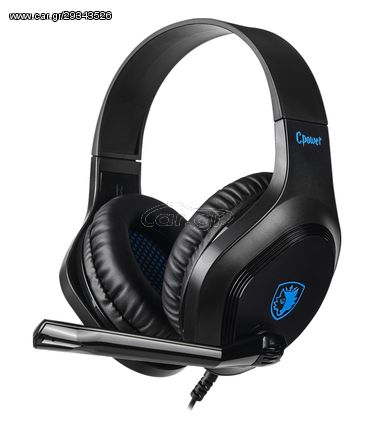 Gaming Headset Sades SA-716BL 40mm Black-Blue Ακουστικά Με Μικρόφωνο Μαύρο-Μπλε