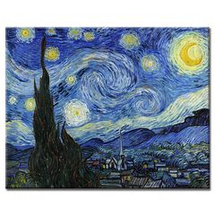 Πίνακας Vincent Van Gogh - The Starry Night 1889 30εκ.ύψοςΧ38εκ.πλάτος - Καμβάς βαμβακερός