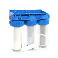 Φίλτρο Κεντρικής Παροχής Τριπλό QWH3 10"-1/2"+Φίλτρα 5μm