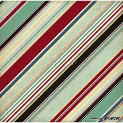 Χαρτόνι scrapbooking διπλής όψης MANLY STRIPE 30cm x 30cm