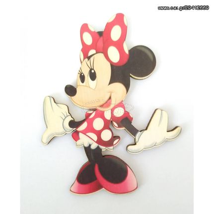 Minnie #8 εκτύπωση σε ξύλο