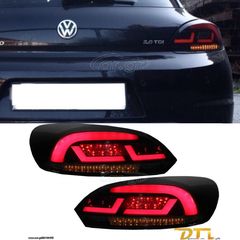 ΦΑΝΑΡΙΑ ΠΙΣΩ LITEC Lightbar LED Taillights suitable for VW SCIROCCO MK3 III (2008-2013) Black/Smoke with Dynamic Sequential Turning Light