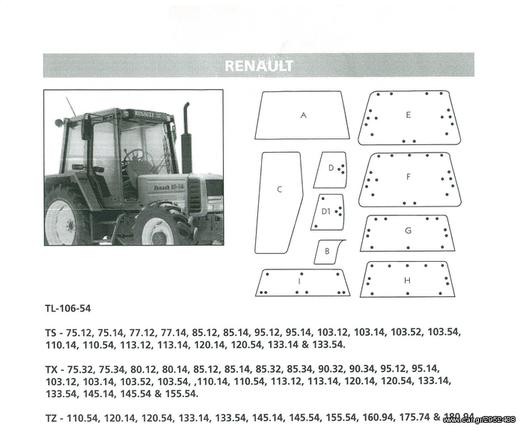 RENAULT/CLAAS ΚΡΥΣΤΑΛΛΑ ΚΑΜΠΙΝΑΣ ΟΛΩΝ ΤΩΝ ΤΥΠΩΝ