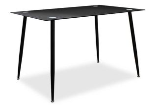 Τραπέζι Vincenzo pakoworld ορθογώνιο με γυάλινη επιφάνεια μαύρο 120x80x75εκ 029-000027