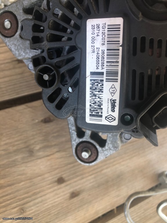RENAULT MEGANE 3 1.5 DCI K9K 834 ΔΥΝΑΜΟ VALEO 231000027R 2606288A TG12C078