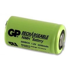 GP Επαναφορτιζόμενη μπαταρία Ni-Mh 1.2V 2200mAh Sub-C με λαμακι