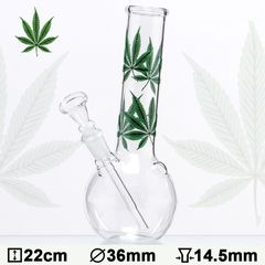 Γυάλινο Bong Multi Leaf 22cm - 01121