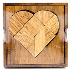 Ξύλινος Σχεδιαστικός Γρίφος The Heart Tangram