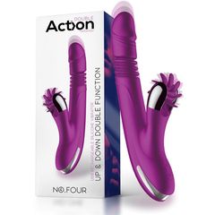 ACTION NO. FOUR UP AND DOWN VIBRATOR WITH ROTATING WHEEL USB SILICONE