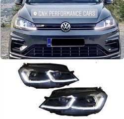ΦΑΝΑΡΙΑ ΕΜΠΡΟΣ LED VW Golf 7.5 VII Facelift (2017-up) with Sequential Dynamic Turning Lights 