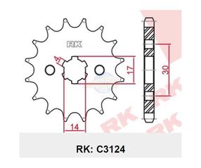 ΓΡΑΝΑΖΙΑ ΚΙΝΗΣΗΣ RK 3124-Ζ14 (JTF273) FL125ADDRESS,TARGET125I'18-20 E4