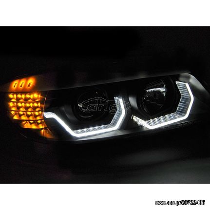 Μπροστινά Φανάρια 3D AE Led Black για BMW Σειράς 3 E90 / E91 03.2005 - 08.2008 eautoshop gr