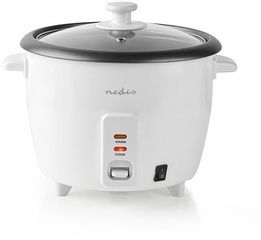 NEDIS Rice Cooker 300 Watt 0.6 L White - (KARC06WT)