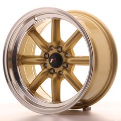 JR Wheels JR19 16x8 ET0 4x100/114 Gold w/Machined Lip