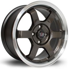 Ζάντες Grid  !!! - Light weight Racing Πανάλαφρες!  - 15x7 "4x100 ET40, Gunmetal, Chrome Rim  Τιμή Σετ !!!!!!!