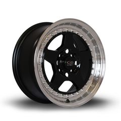 Ζάντες Rota  Kyusha !!! - Light weight Racing Πανάλαφρες!  -    15x7 "4x100 ET38, Glossy Black, Chrome Rim  Τιμή Σετ !!!!!!!