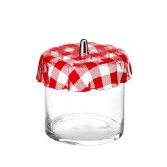 Γυάλα Φ20x20Υ κύλινδρος με Plexiglass καρώ καπάκι σε χρώμα μαύρο