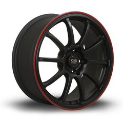 Rota Force !!!! - Ζάντες Light weight Racing Πανάλαφρες!  -     17x7.5 "4x114.3 ET45, Matt Black, Red Rim      Τιμή Σετ !!!!!!!