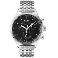 Ρολόι ανδρικό Hugo Boss Companion 1513652 με μπρασελέ και μαύρο καντράν