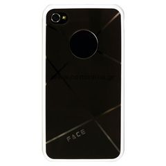 Σκληρή Θήκη - Bumper Face Apple iPhone 4/4S Grid Style Μαύρο