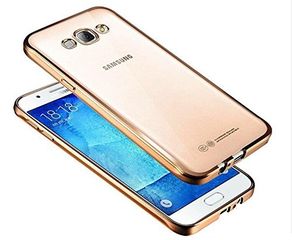Samsung Galaxy J5 - Ultra Thin Slim TPU Silicone Bumper Clear Case Cover - Gold (OEM)