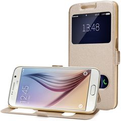 Samsung N930F Galaxy Note 7 – Δερμάτινη Αναδιπλούμενη Θήκη Πορτοφόλι με ενσωματωμένη θήκη Σιλικόνης - Champagne Gold(ΟΕΜ)