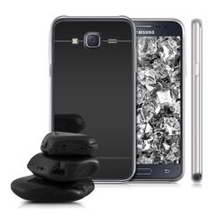 Samsung Galaxy J5 2016 (J510) – Ultra Thin Mirror Case Cover Case Transparent Flexible Soft Side TPU with Electroplate Hard Plating Bumper Back Cover Skin Case Black (OEM)