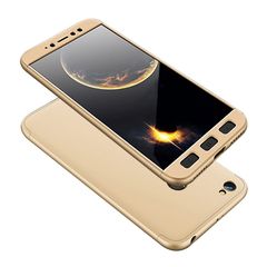 Xiaomi Redmi Note 5A Prime - [Full Body 360 Coverage Protective] Tpu Front & Back Full & Tempered Glass - Gold (oem)