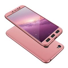 Xiaomi Redmi Note 5A Prime - [Full Body 360 Coverage Protective] Tpu Front & Back Full & Tempered Glass - Gold Rose (oem)