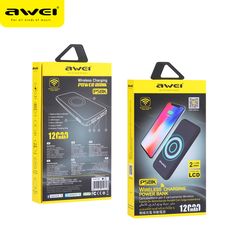 Awei P58K 12000mah - Super Thin Portable QI Standard Wireless Charging Pad Charger Power Bank