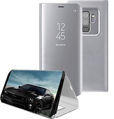 Θήκη για Samsung Galaxy S9 Clear View & Mirror Surface με βάση στήριξης Flip Window Silver (oem)