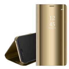 Xiaomi Redmi Note 6 Pro Luxury Mirror Case, [Metal Plating Technology] [Translucent View Window] Ultra Slim Lightweight Flip Stand Magnetic Protective Case Cover - Gold