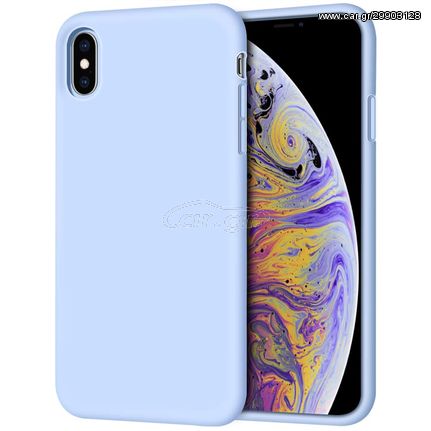 Apple iPhone Xs Max 6.5" - Slim Liquid Silicone Gel Rubber Case Soft Touch Back Cover Light Blue (oem)