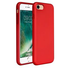 Apple iPhone 8 iPhone 7 - Slim Liquid Silicone Gel Rubber Case Soft Touch Back Cover Red (oem)