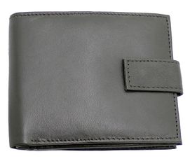 Μαύρο Δερμάτινο Αντρικό Πορτοφόλι RAS Men's Soft Genuine Leather Bi-fold Wallet With ID & 2 Zipped Pockets - 421 Black