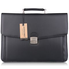 Δερμάτινη Τσάντα Jack&Chris;®New PU Leather Briefcase Messenger Bag Laptop Bag, MBYX012 Black