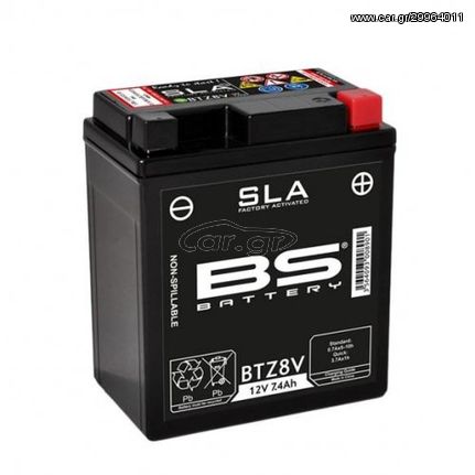 Μπαταρία Μοτοσυκλέτας SLA BS Battery BTZ8V ( YTZ8V ) 7.4Ah BSBTZ8V