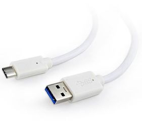 CABLEXPERT USB 3.0 AM TO TYPE-C CABLE 1M WHITE - (CCP-USB3-AMCM-1M-W)