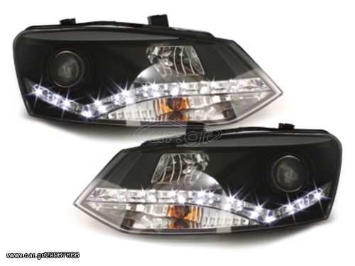 ΦΑΝΑΡΙΑ ΕΜΠΡΟΣ DAYLINE headlights suitable for VW Polo 6R 09+_drl optic_black