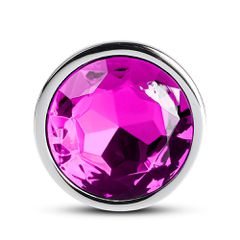 Purple Medium Metallic Anal Plug-thumb-1