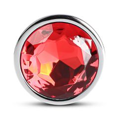 Red Large Metallic Anal Plug-thumb-1